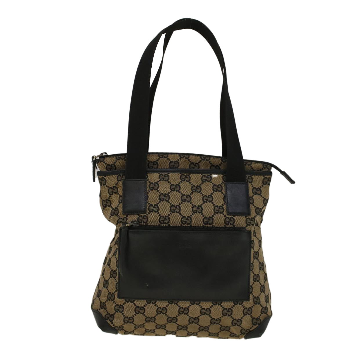 GUCCI GG Canvas Tote Bag Beige Black 0190402 57238