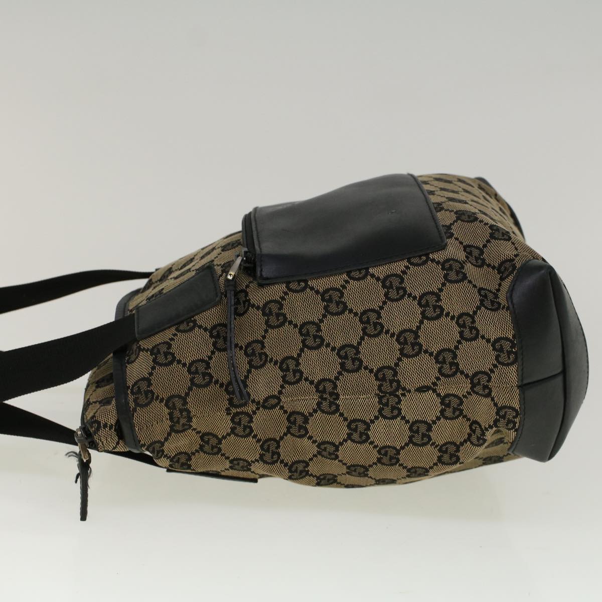 GUCCI GG Canvas Tote Bag Beige Black 0190402 57238