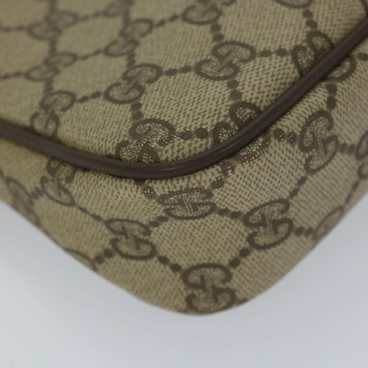 GUCCI GG Canvas Shoulder Bag PVC Leather Beige 57244