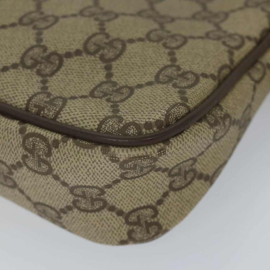 GUCCI GG Canvas Shoulder Bag PVC Leather Beige 57244