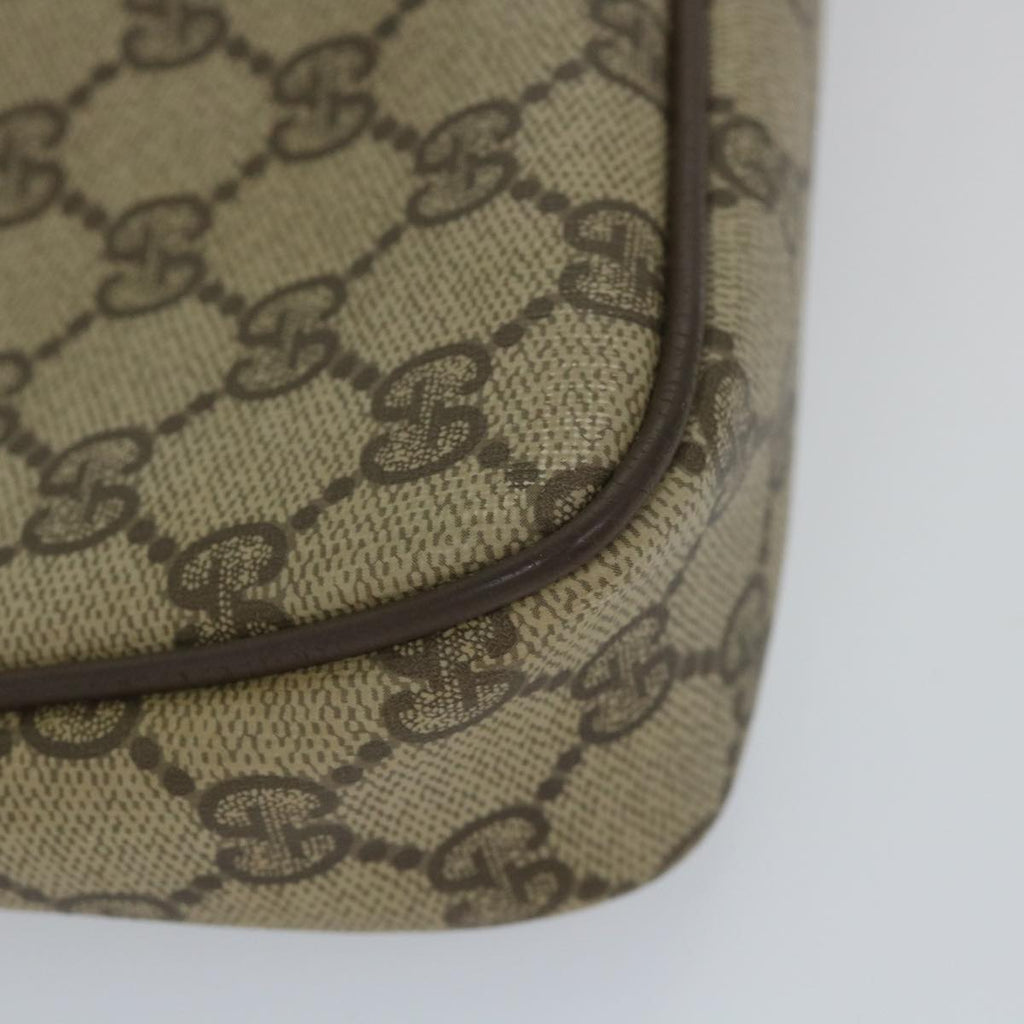 GUCCI GG Canvas Shoulder Bag PVC Leather Beige 57244