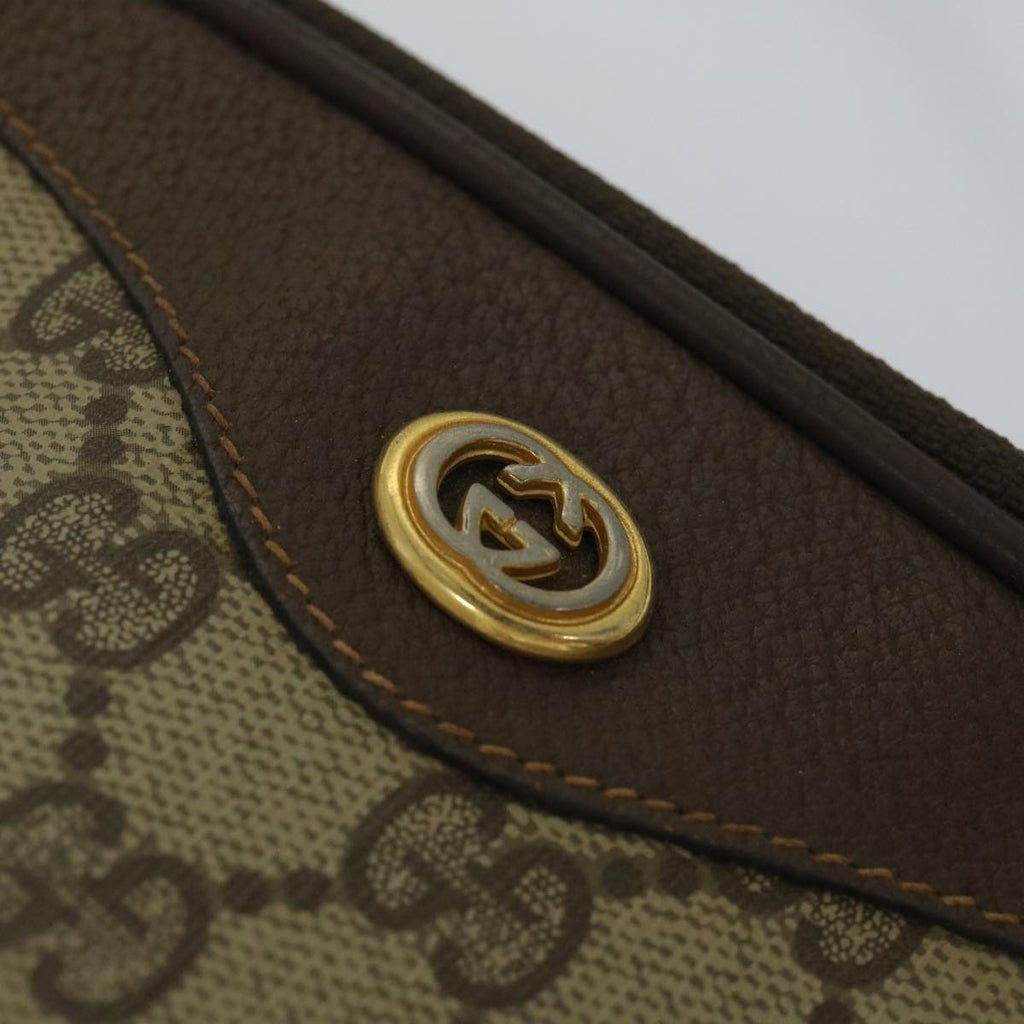 GUCCI GG Canvas Shoulder Bag PVC Leather Beige 57244