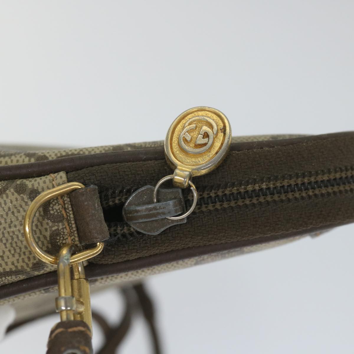 GUCCI GG Canvas Shoulder Bag PVC Leather Beige 57244
