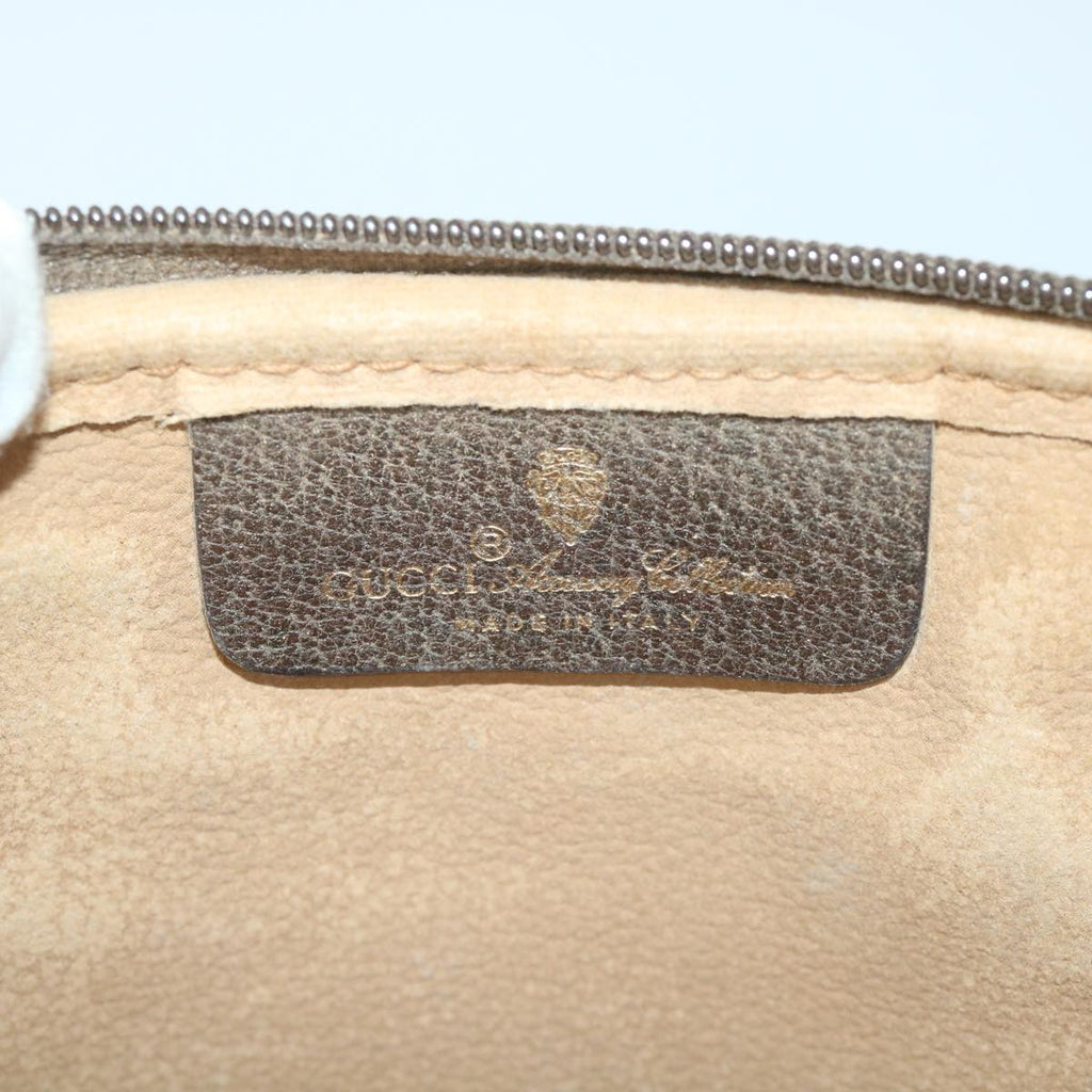 GUCCI GG Canvas Shoulder Bag PVC Leather Beige 57244