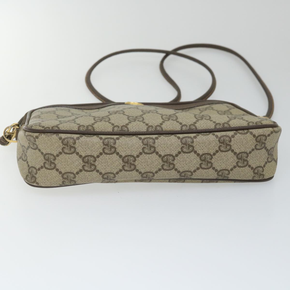 GUCCI GG Canvas Shoulder Bag PVC Leather Beige 57244