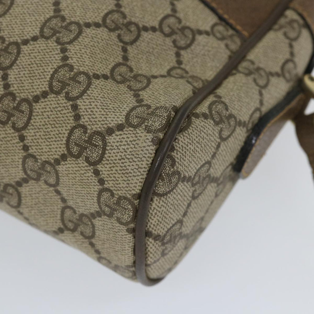 GUCCI GG Canvas Web Sherry Line Shoulder Bag PVC Leather Beige Green 57258