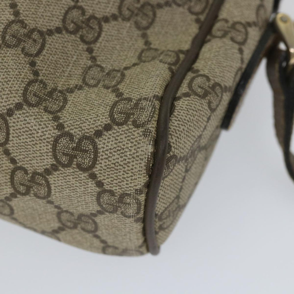 GUCCI GG Canvas Web Sherry Line Shoulder Bag PVC Leather Beige Green 57258