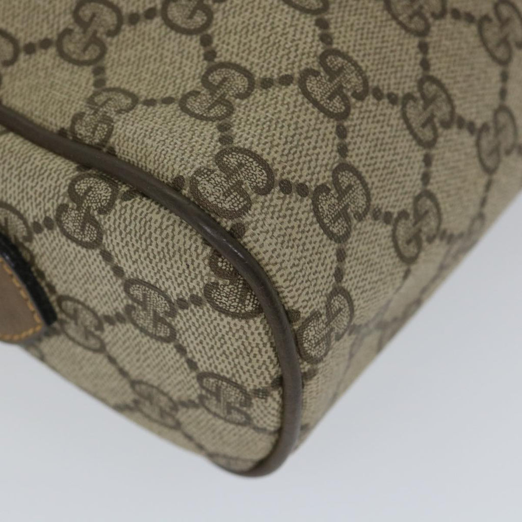 GUCCI GG Canvas Web Sherry Line Shoulder Bag PVC Leather Beige Green 57258