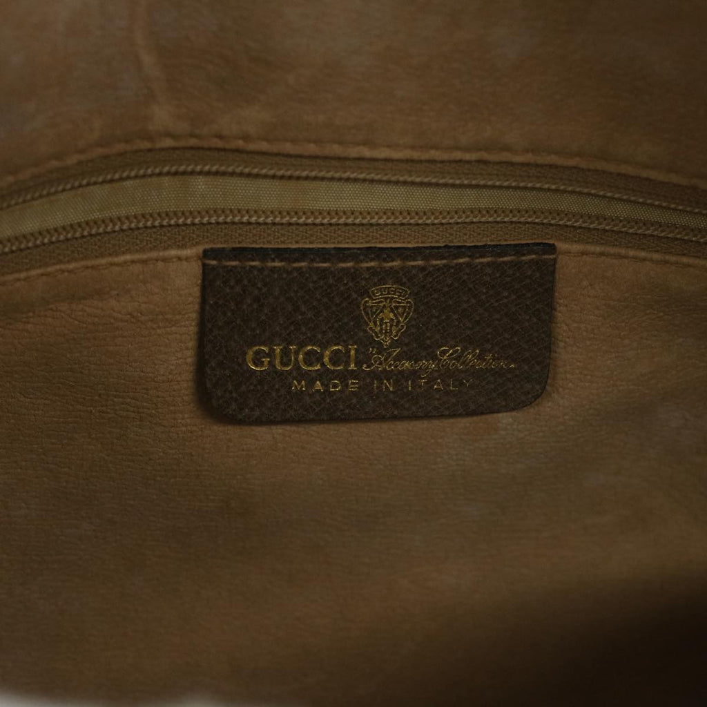 GUCCI GG Canvas Web Sherry Line Shoulder Bag PVC Leather Beige Green 57258