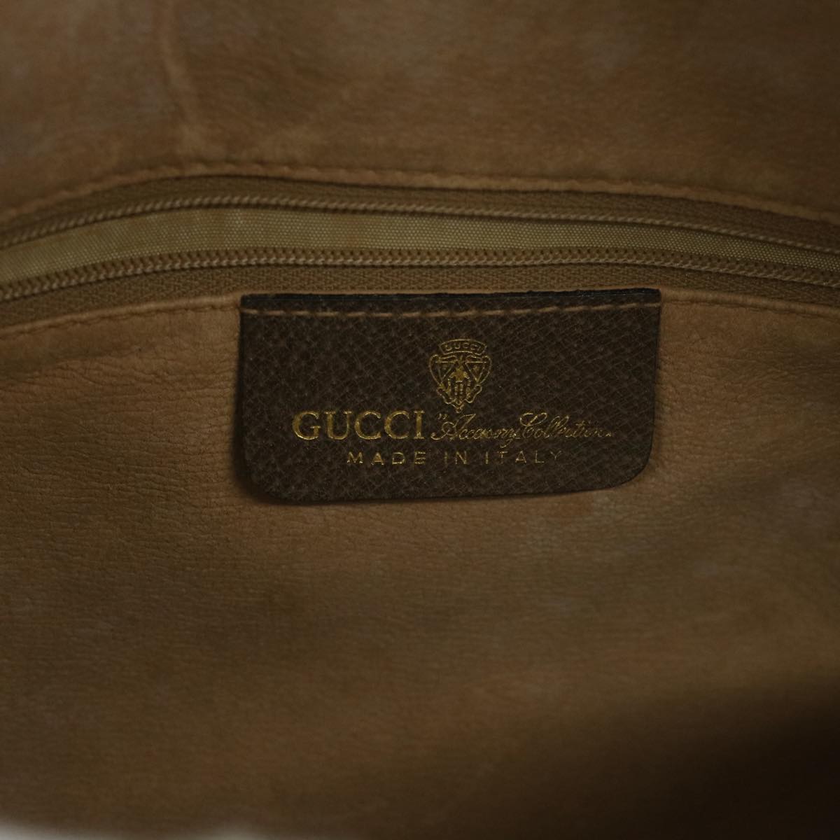 GUCCI GG Canvas Web Sherry Line Shoulder Bag PVC Leather Beige Green 57258
