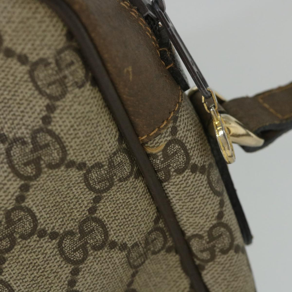 GUCCI GG Canvas Web Sherry Line Shoulder Bag PVC Leather Beige Green 57258