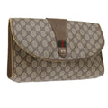 GUCCI GG Supreme Web Sherry Line Clutch Bag Beige Red Green 89 01 031 57277