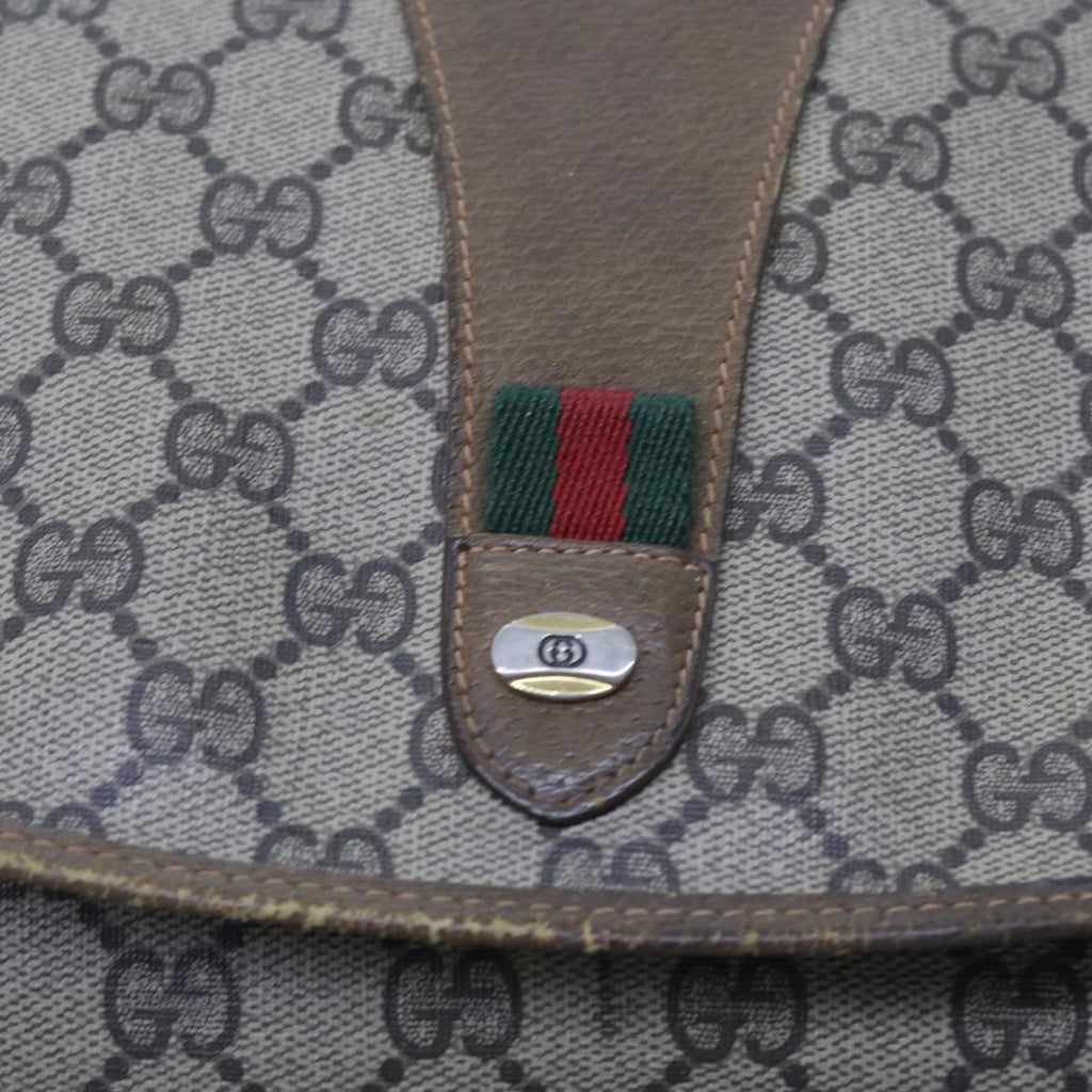 GUCCI GG Supreme Web Sherry Line Clutch Bag Beige Red Green 89 01 031 57277