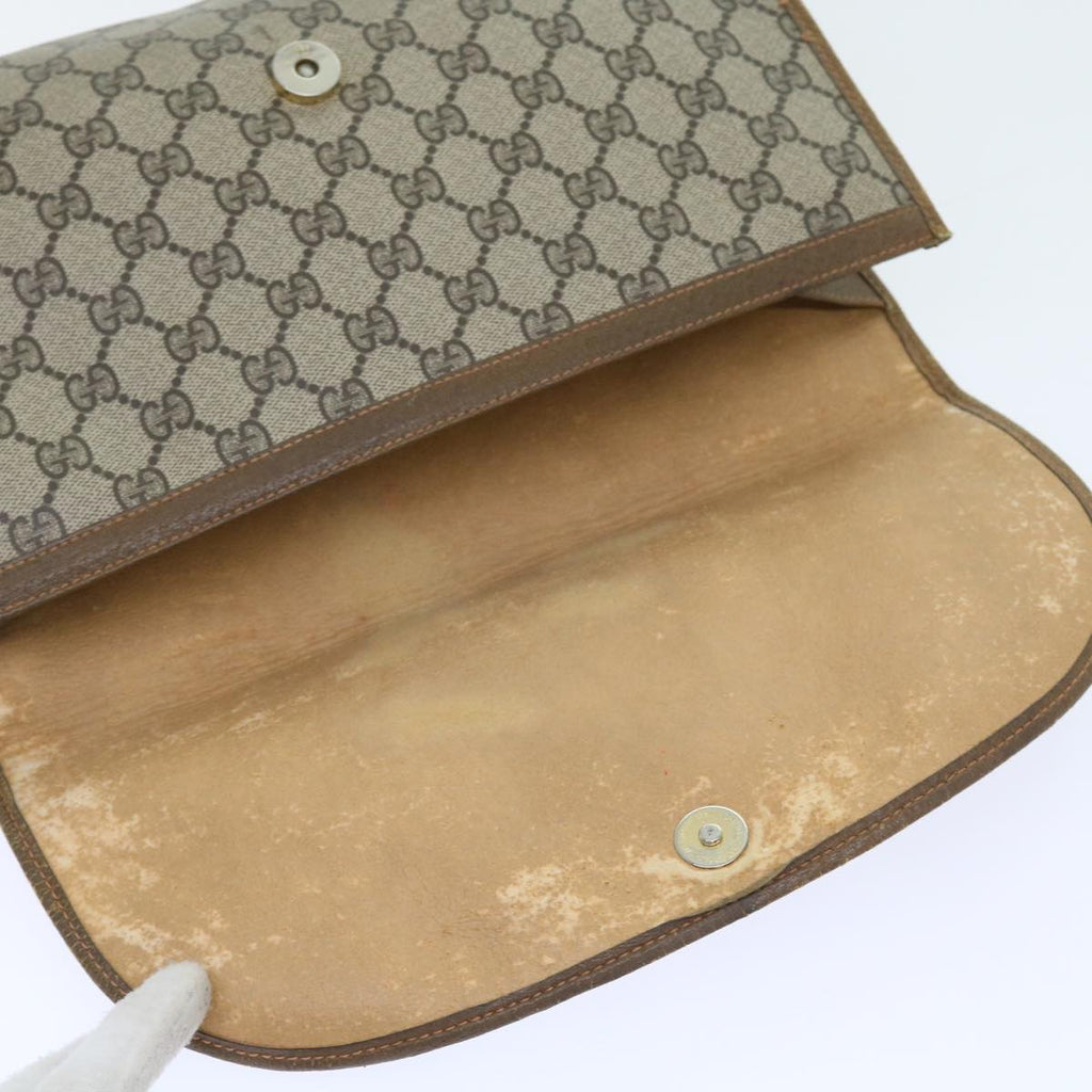 GUCCI GG Supreme Web Sherry Line Clutch Bag Beige Red Green 89 01 031 57277