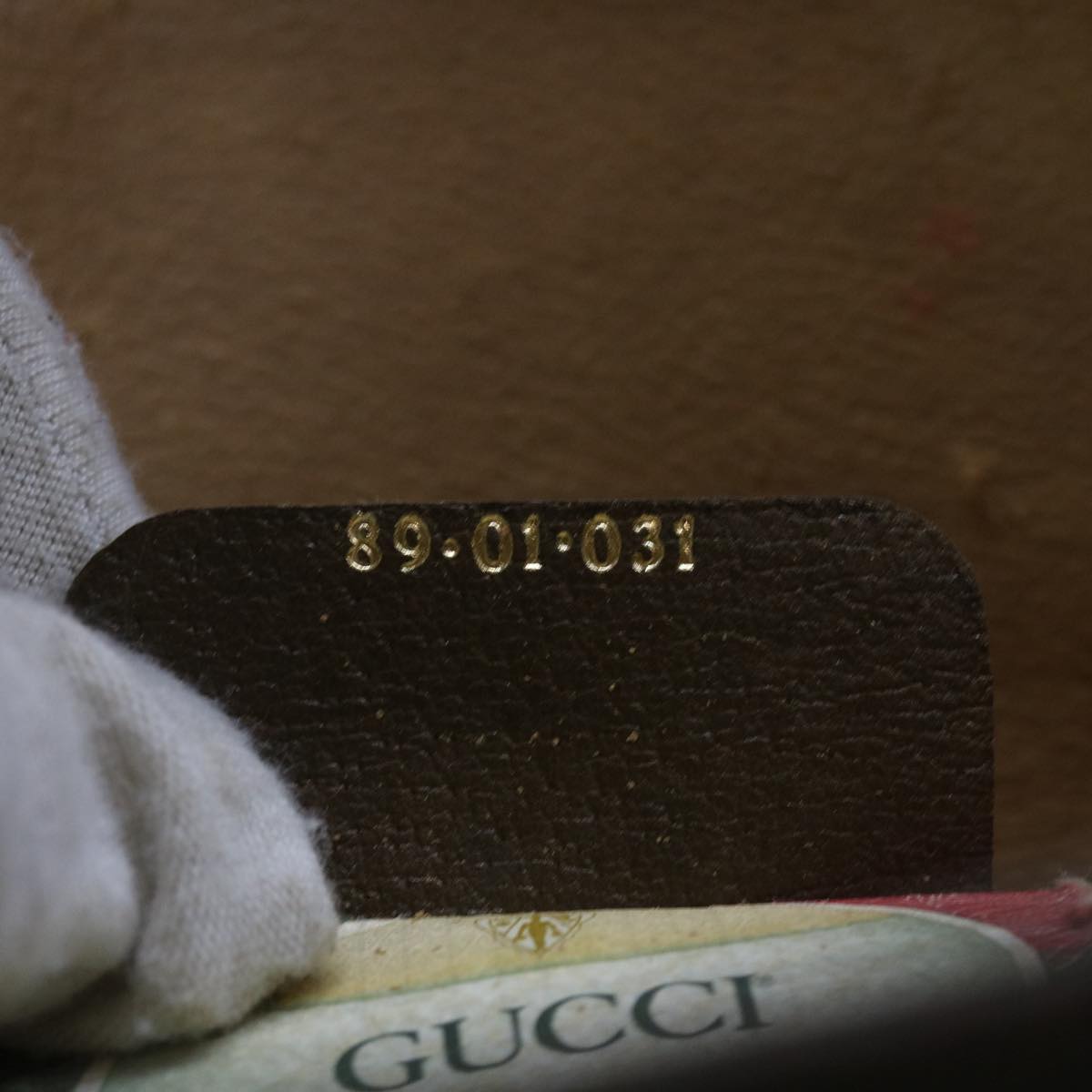 GUCCI GG Supreme Web Sherry Line Clutch Bag Beige Red Green 89 01 031 57277