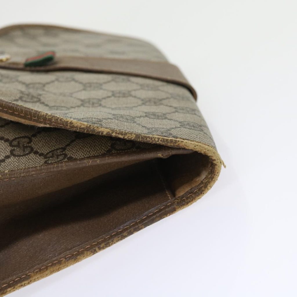 GUCCI GG Supreme Web Sherry Line Clutch Bag Beige Red Green 89 01 031 57277