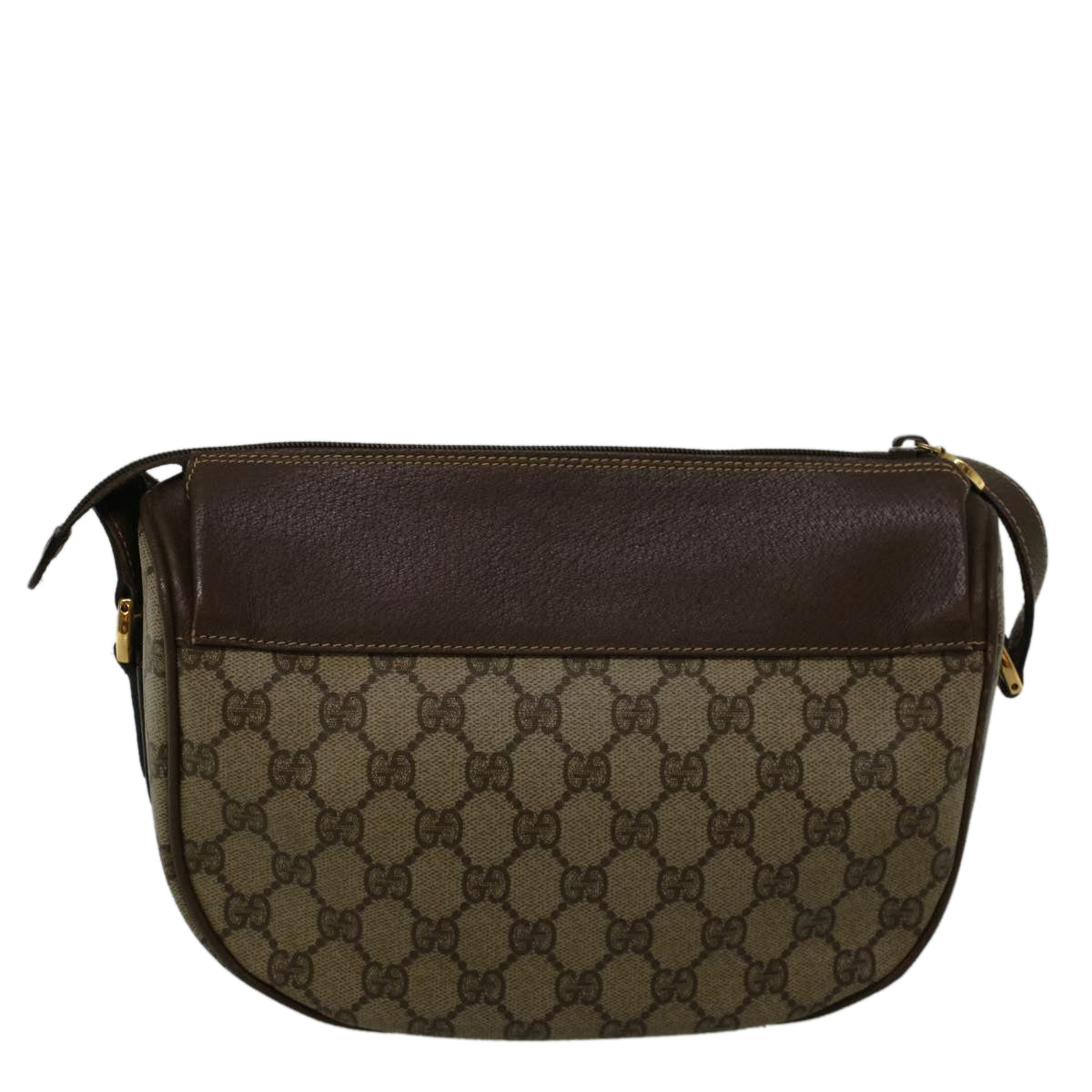 GUCCI GG Canvas Web Sherry Line Shoulder Bag PVC Leather Beige Green 57284