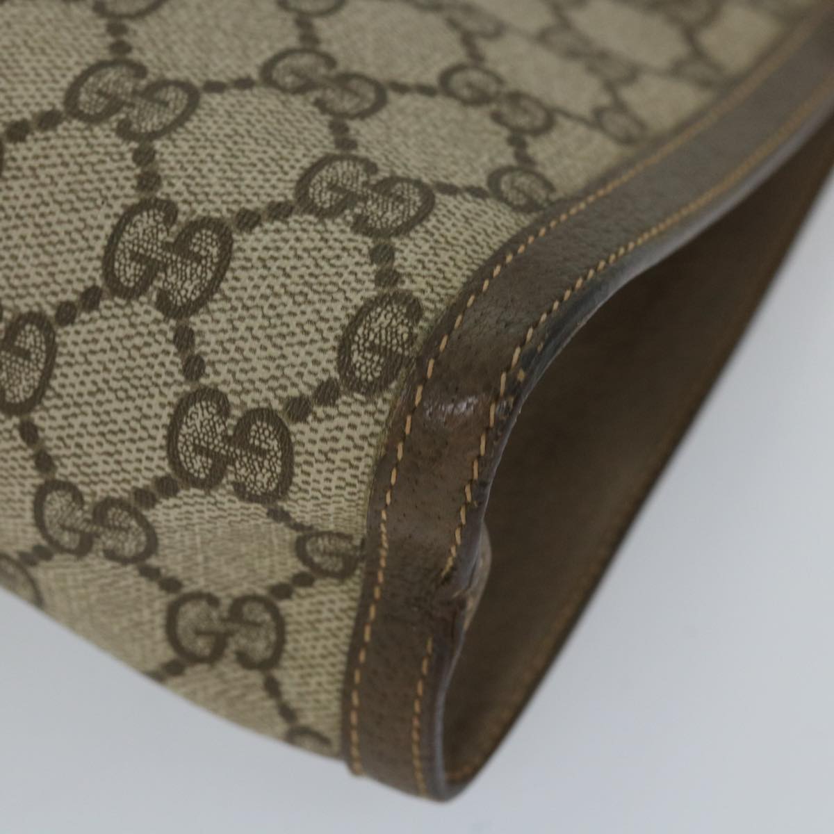 GUCCI GG Supreme Web Sherry Line Clutch Bag Beige Red Green 89 01 033 57286