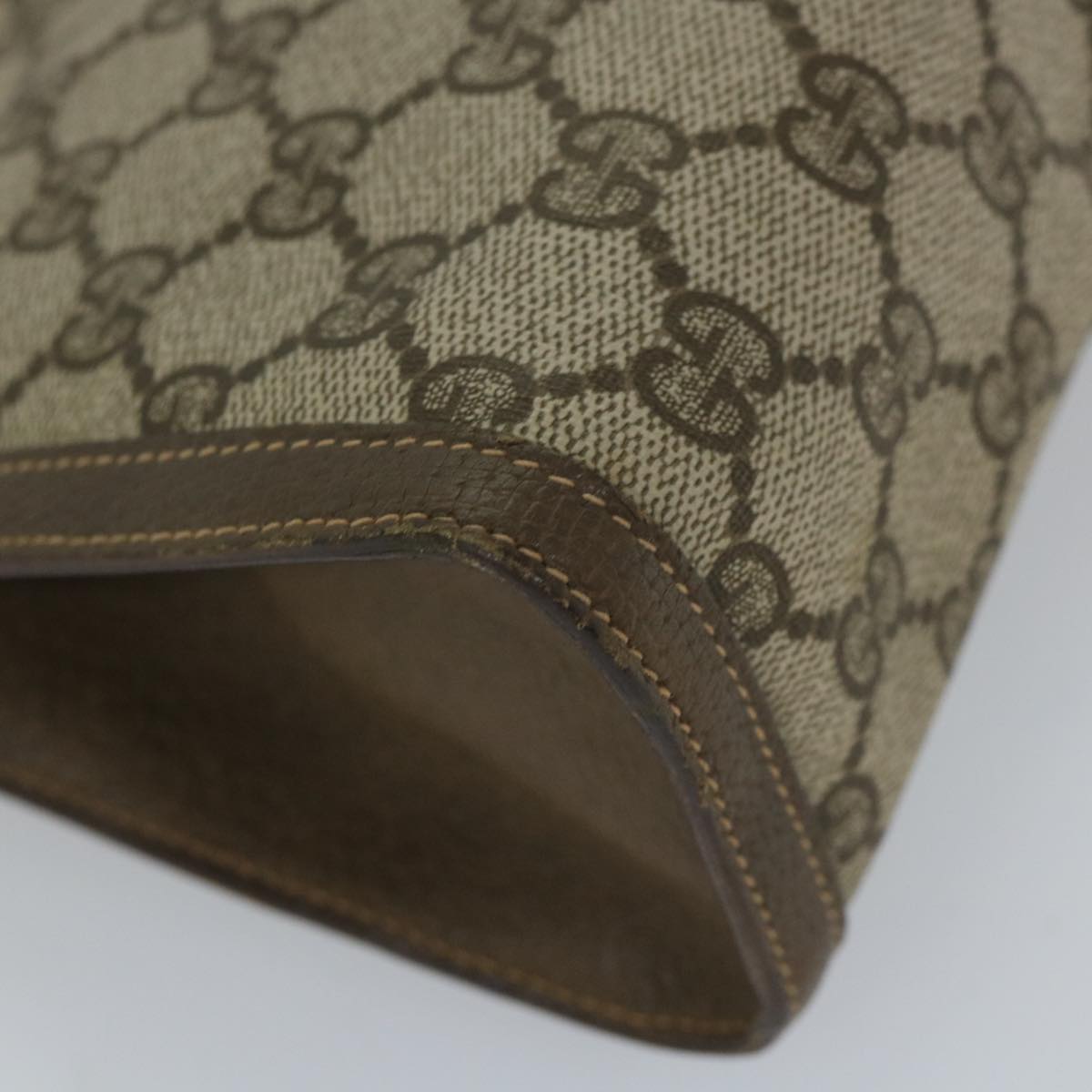 GUCCI GG Supreme Web Sherry Line Clutch Bag Beige Red Green 89 01 033 57286