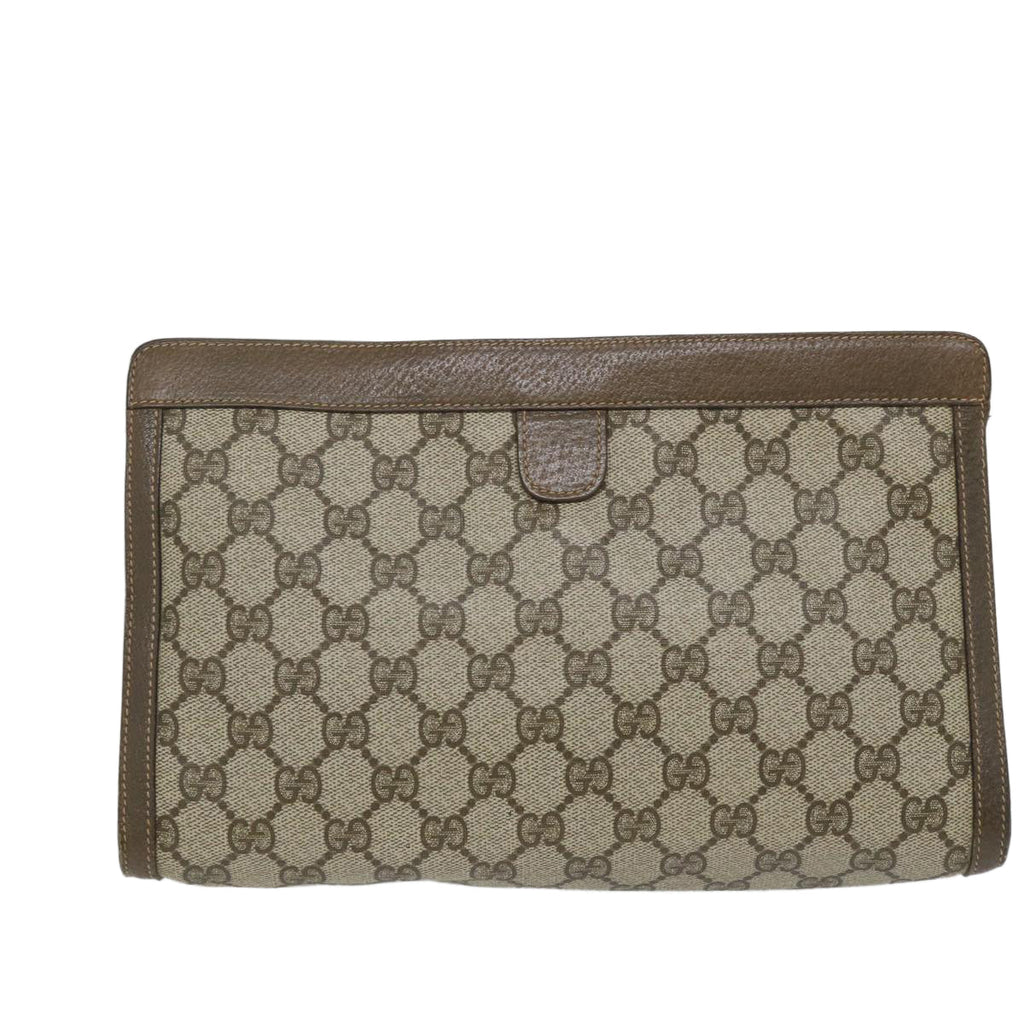 GUCCI GG Supreme Web Sherry Line Clutch Bag Beige Red Green 89 01 033 57286