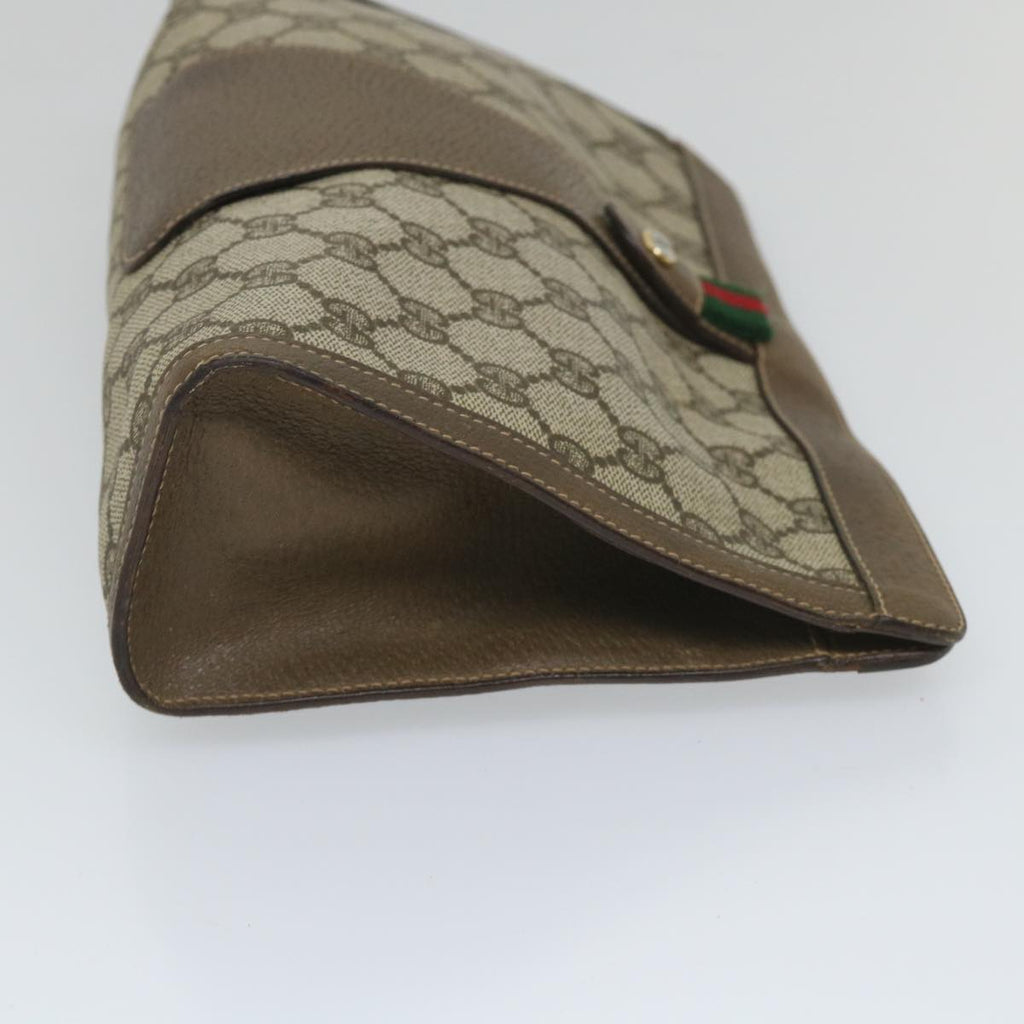 GUCCI GG Supreme Web Sherry Line Clutch Bag Beige Red Green 89 01 033 57286