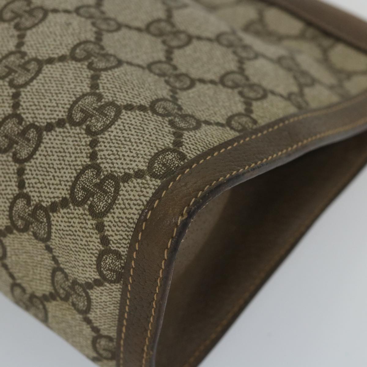 GUCCI GG Supreme Web Sherry Line Clutch Bag Beige Red Green 89 01 033 57286