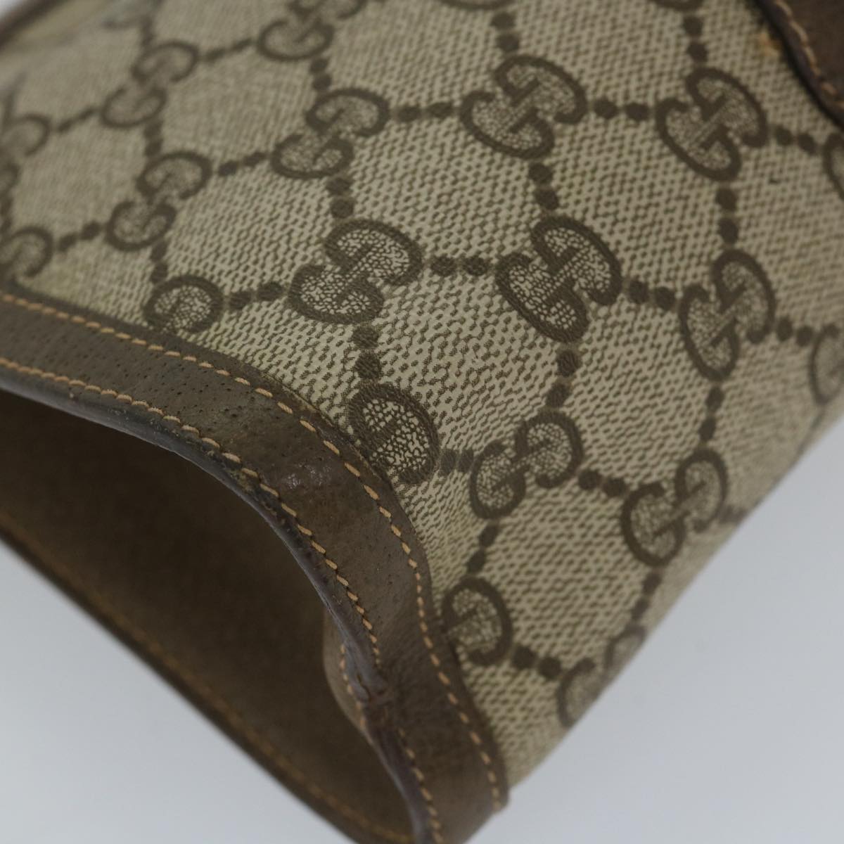 GUCCI GG Supreme Web Sherry Line Clutch Bag Beige Red Green 89 01 033 57286