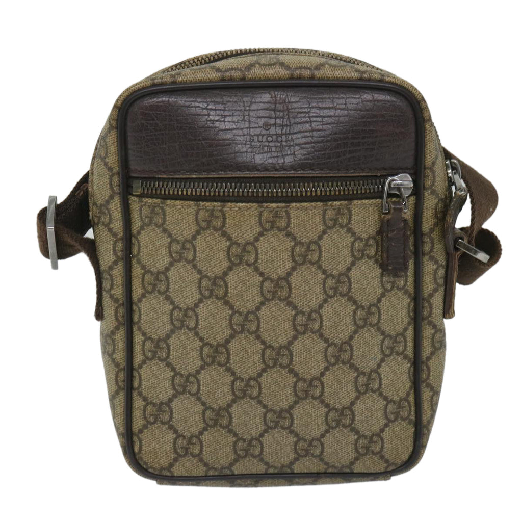 GUCCI GG Supreme Shoulder Bag PVC Leather Beige 101680 57287