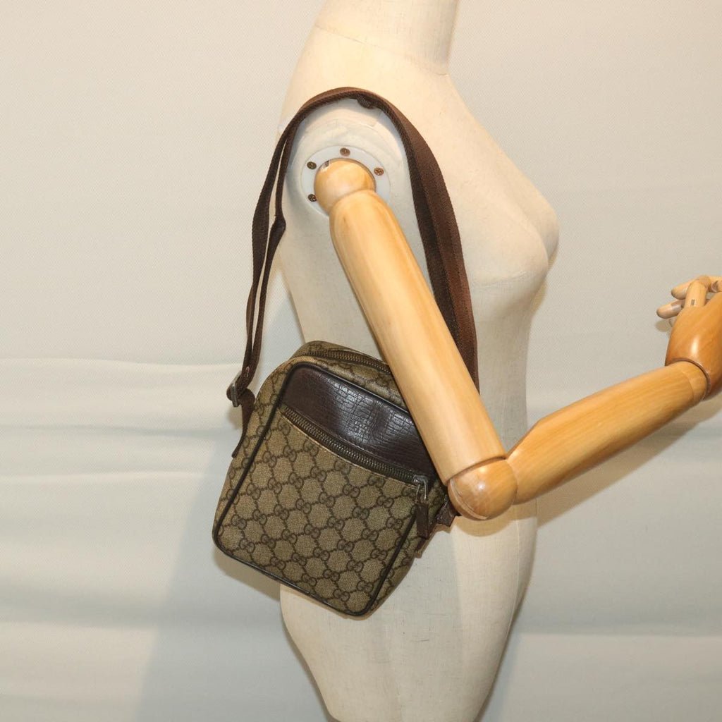 GUCCI GG Supreme Shoulder Bag PVC Leather Beige 101680 57287