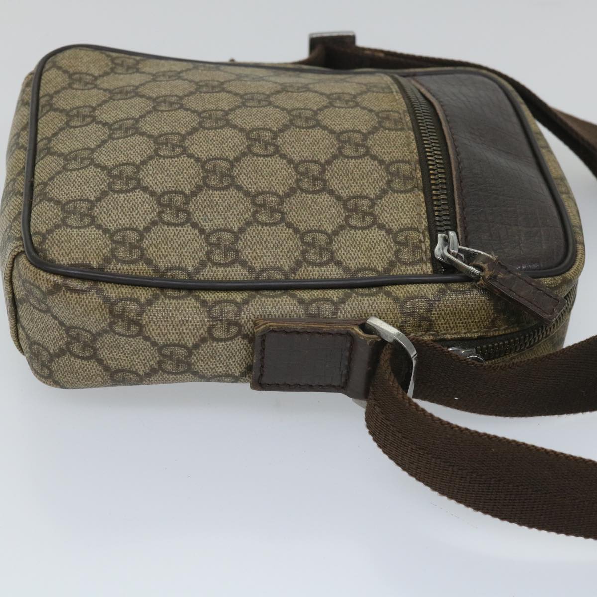 GUCCI GG Supreme Shoulder Bag PVC Leather Beige 101680 57287
