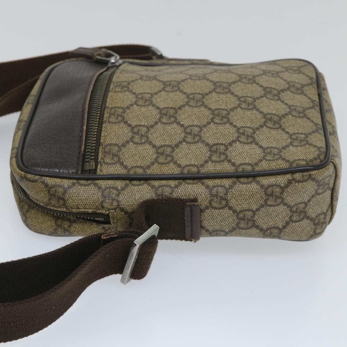 GUCCI GG Supreme Shoulder Bag PVC Leather Beige 101680 57287