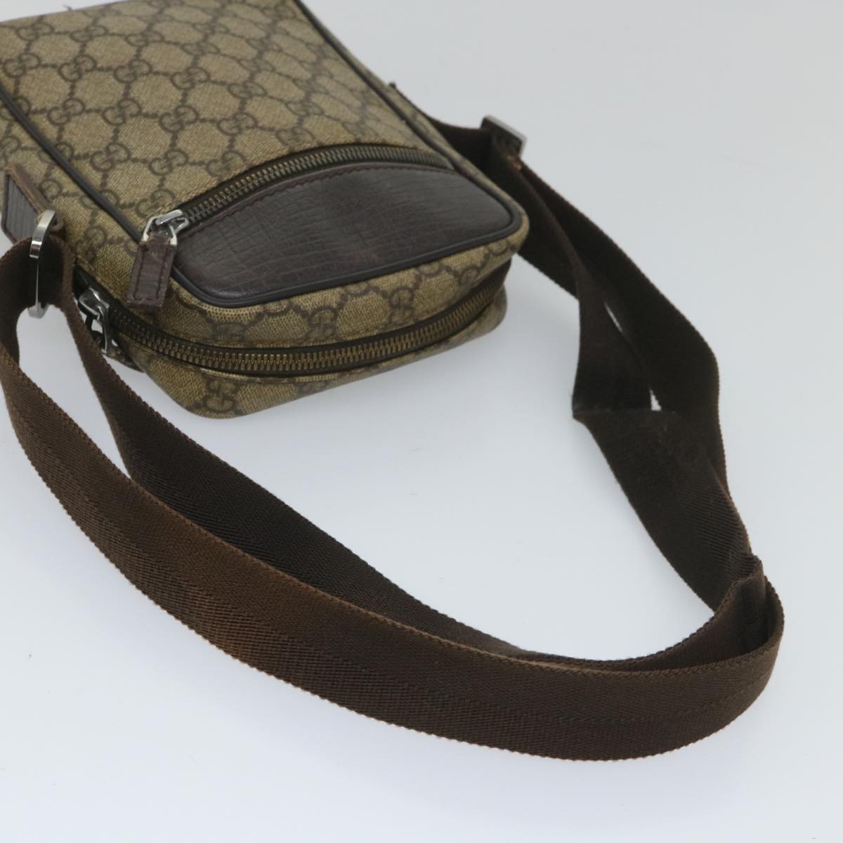 GUCCI GG Supreme Shoulder Bag PVC Leather Beige 101680 57287