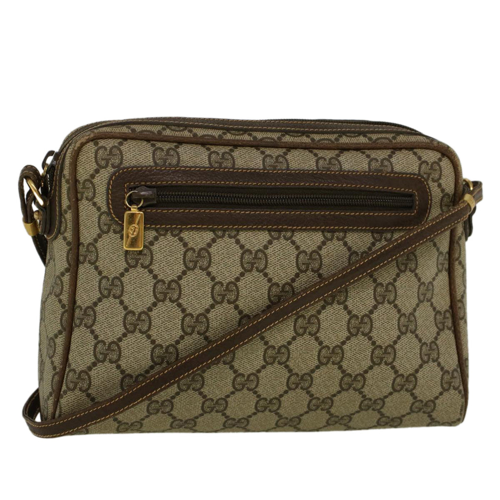 GUCCI GG Canvas Shoulder Bag PVC Leather Beige Brown 57299