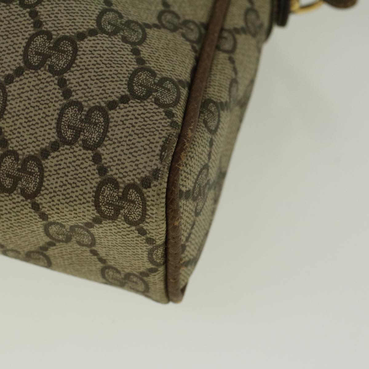 GUCCI GG Canvas Shoulder Bag PVC Leather Beige Brown 57299