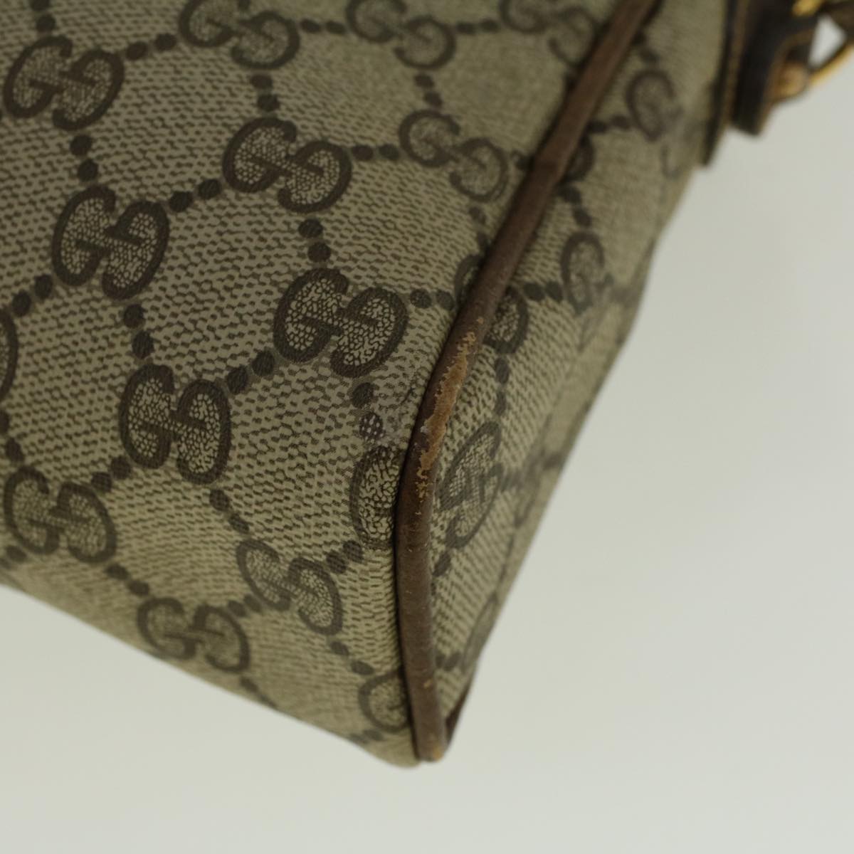 GUCCI GG Canvas Shoulder Bag PVC Leather Beige Brown 57299