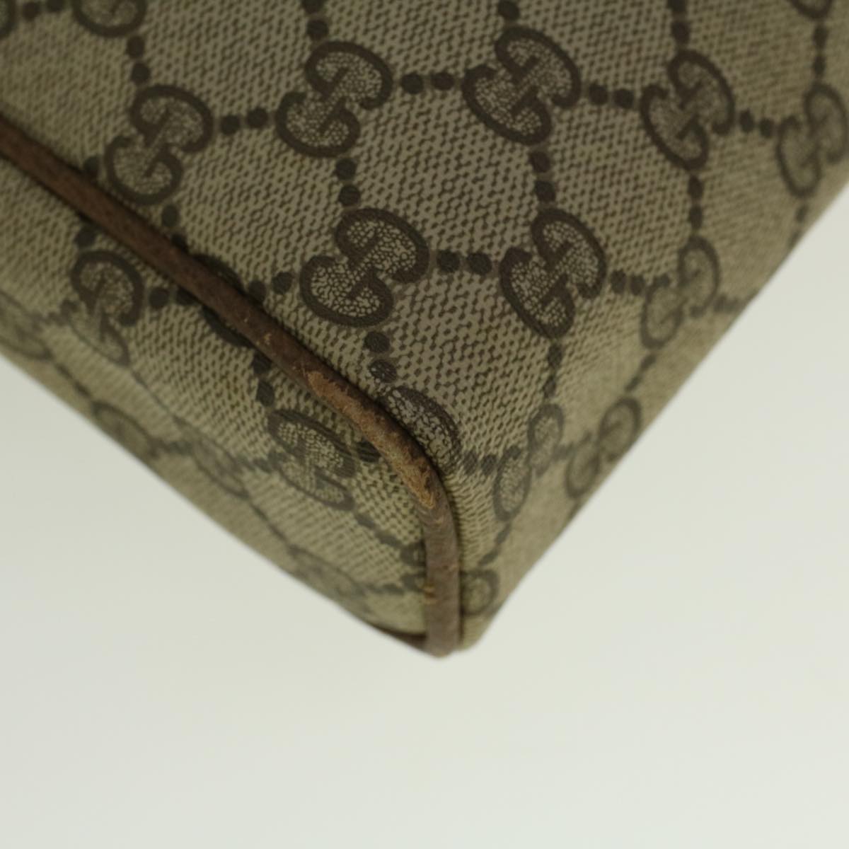GUCCI GG Canvas Shoulder Bag PVC Leather Beige Brown 57299
