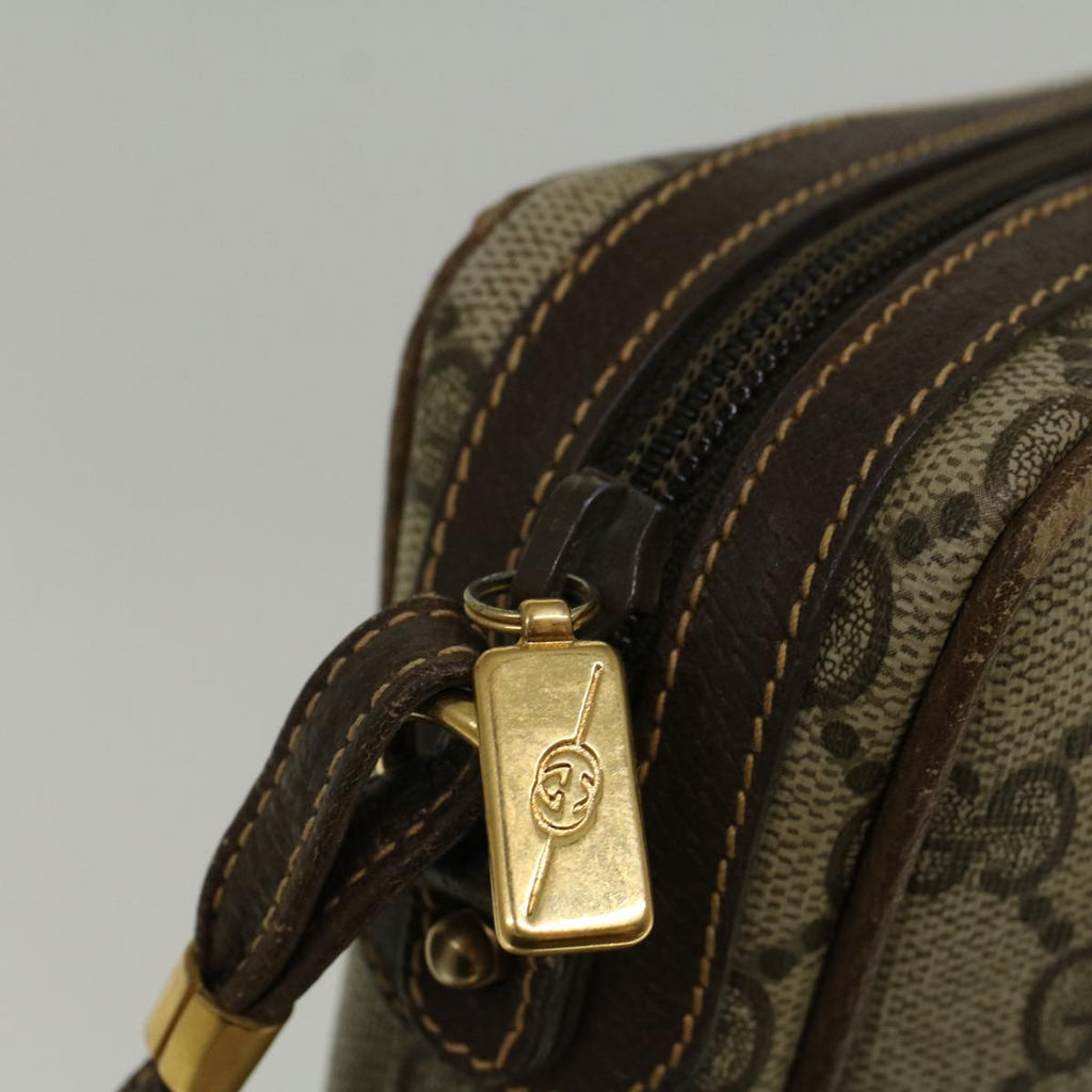 GUCCI GG Canvas Shoulder Bag PVC Leather Beige Brown 57299