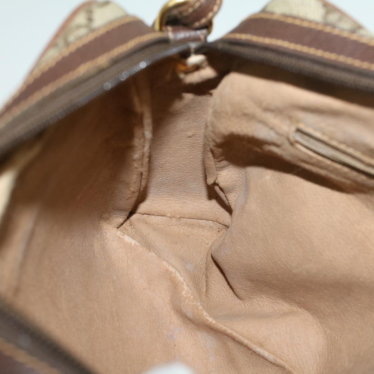 GUCCI GG Canvas Shoulder Bag PVC Leather Beige Brown 57299