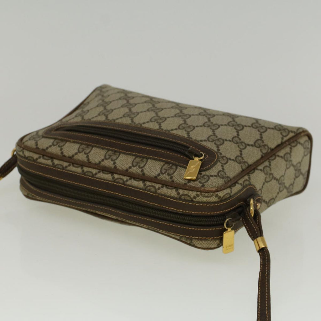 GUCCI GG Canvas Shoulder Bag PVC Leather Beige Brown 57299