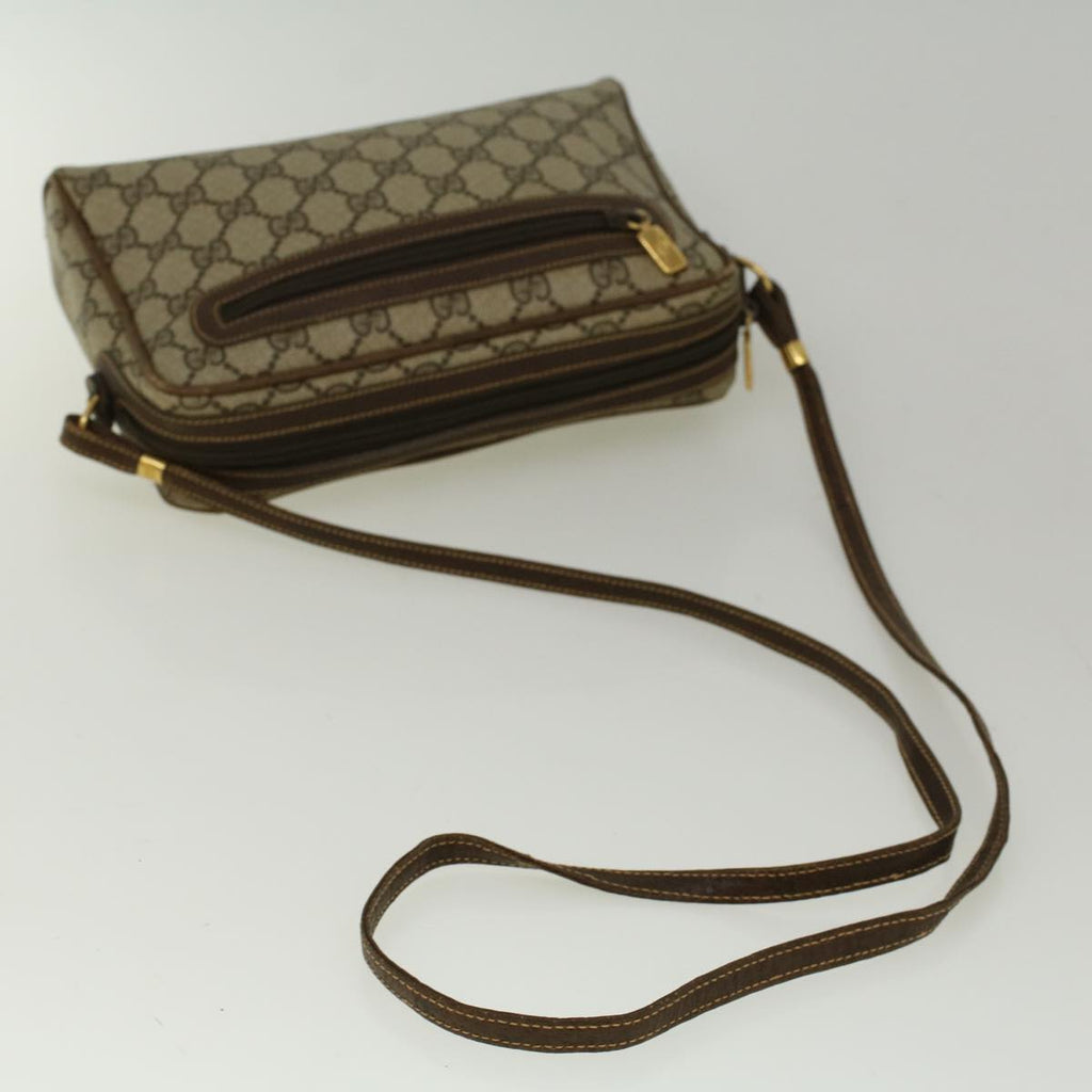 GUCCI GG Canvas Shoulder Bag PVC Leather Beige Brown 57299