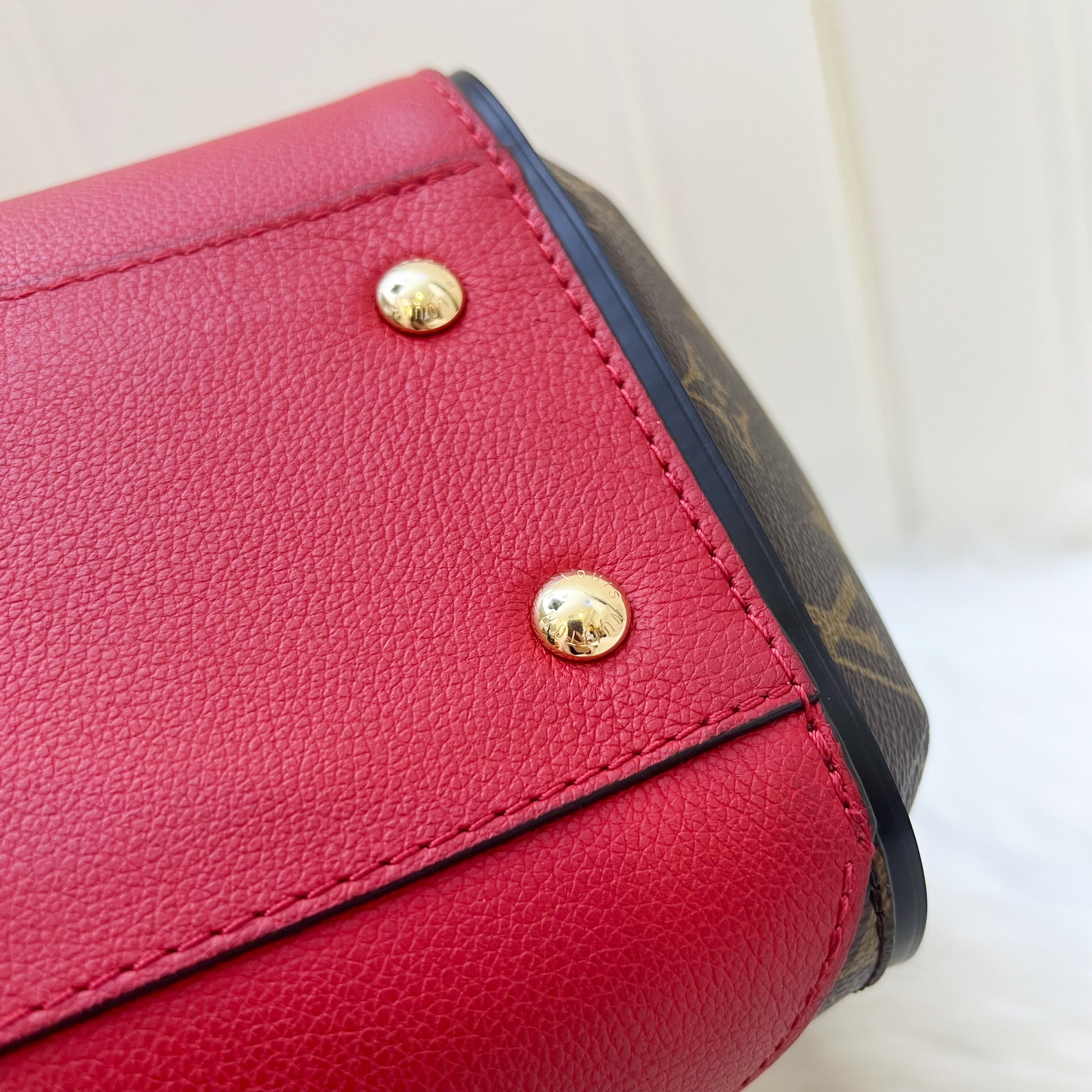 Louis Vuitton LV Kimono Tote Bag in Monogram Canvas, Red Leather and GHW