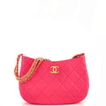 CHANEL CC Triple Chain Shoulder Bag Quilted Caviar Medium