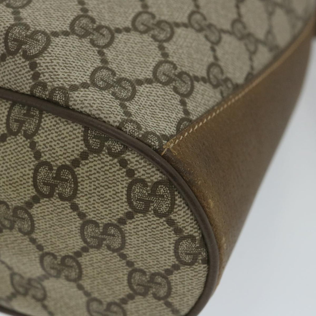 GUCCI GG Canvas Web Sherry Line Shoulder Bag PVC Leather Beige Green 57304