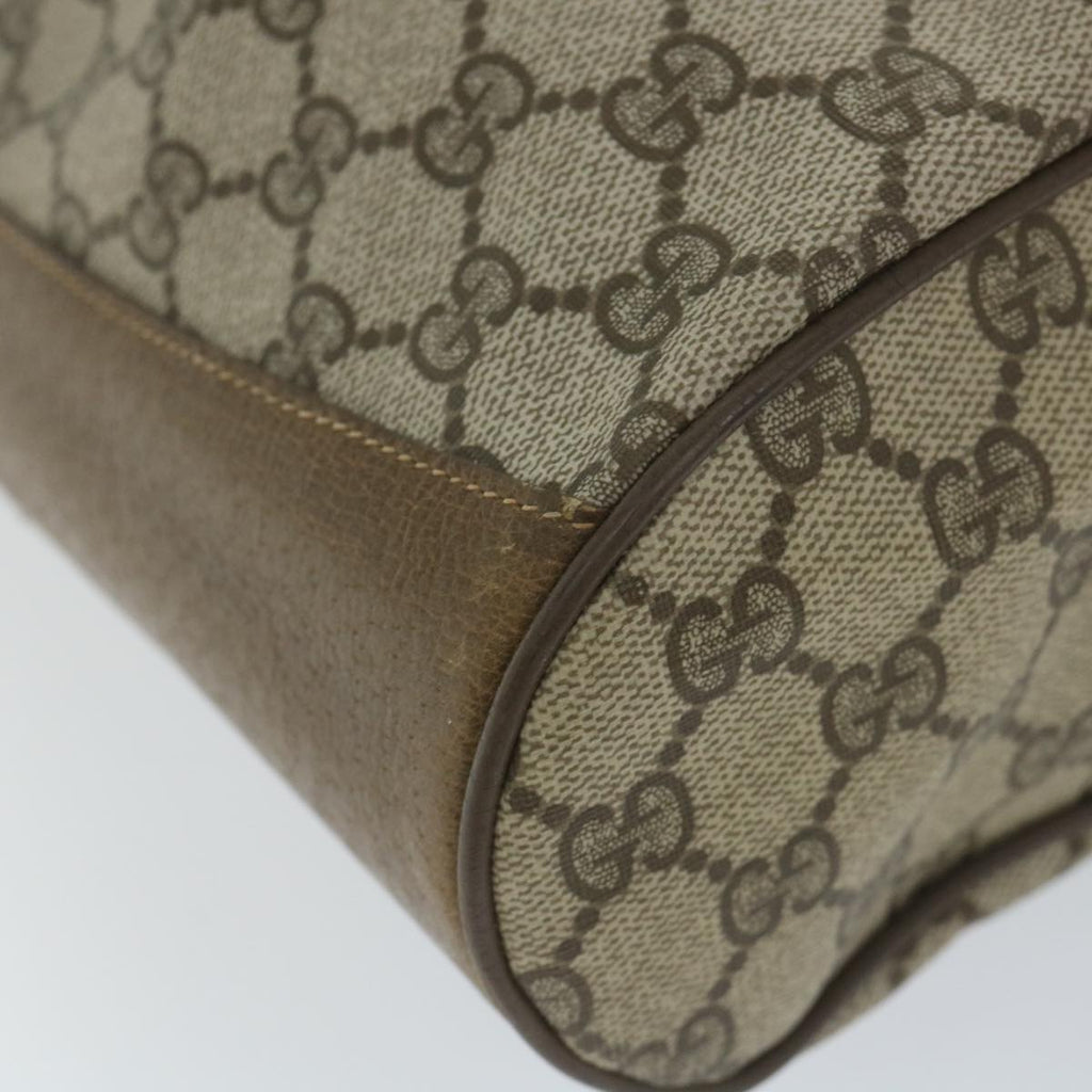 GUCCI GG Canvas Web Sherry Line Shoulder Bag PVC Leather Beige Green 57304