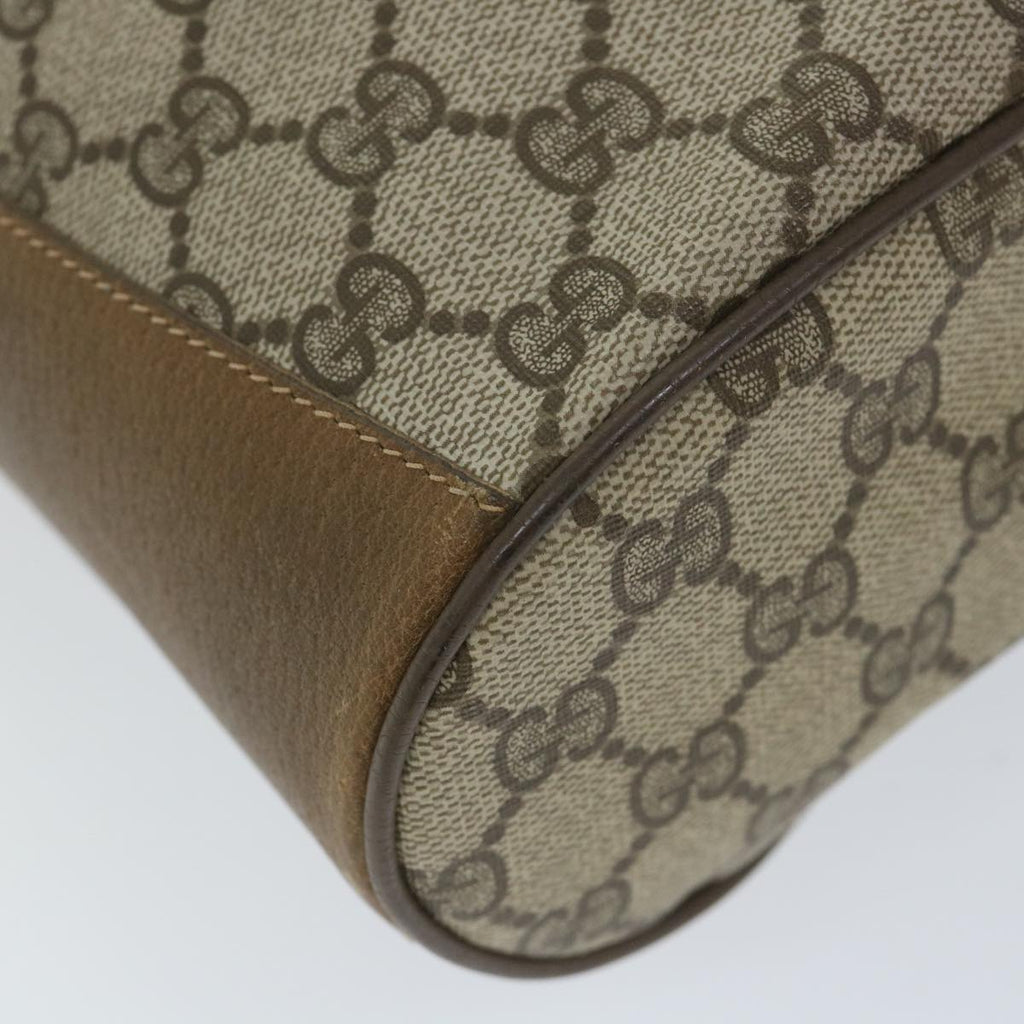 GUCCI GG Canvas Web Sherry Line Shoulder Bag PVC Leather Beige Green 57304