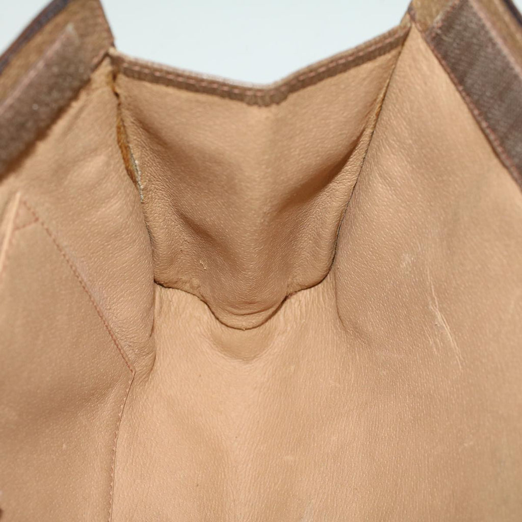 GUCCI GG Canvas Web Sherry Line Clutch Bag PVC Leather Beige Green 57305