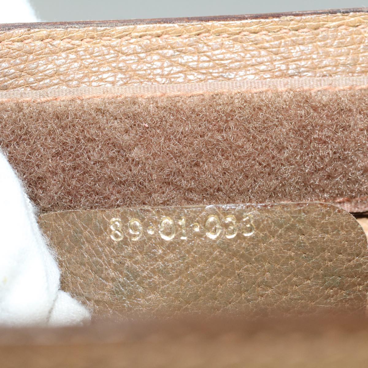 GUCCI GG Canvas Web Sherry Line Clutch Bag PVC Leather Beige Green 57305