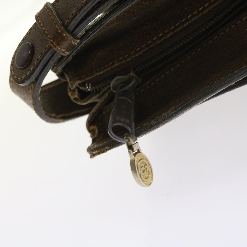 GUCCI GG Canvas Web Sherry Line Shoulder Bag PVC Leather Beige Green 57310