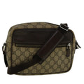 GUCCI GG Canvas Shoulder Bag PVC Leather Beige Brown 114291 57312