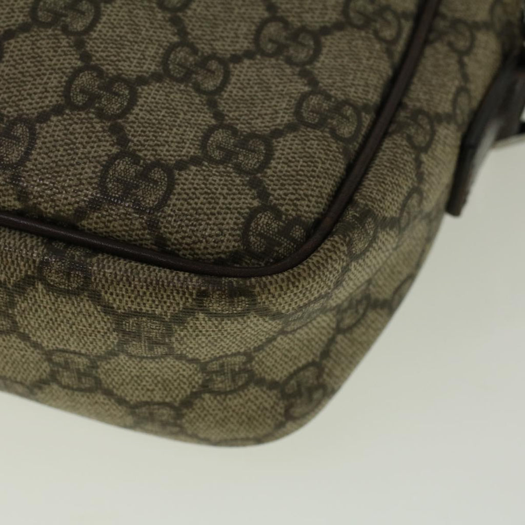 GUCCI GG Canvas Shoulder Bag PVC Leather Beige Brown 114291 57312